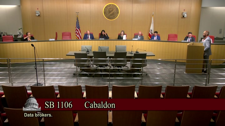 Senator Kabaldin Presents SB 1106 on Data Broker Privacy